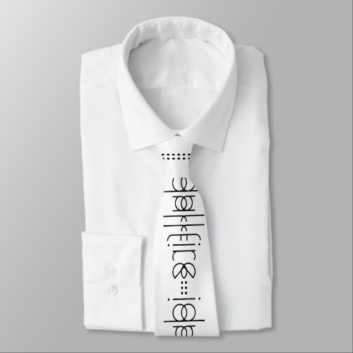 Your Name as Alien Glyphs Unique White Neck Tie