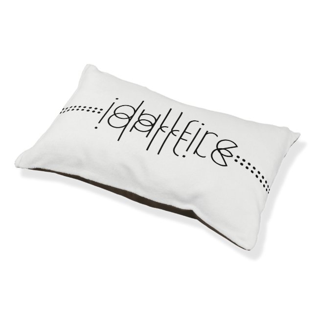 Your Name as Alien Glyphs Unique White Pet Bed (Angled)