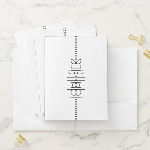 Your Name as Alien Glyphs Unique White Pocket Folder