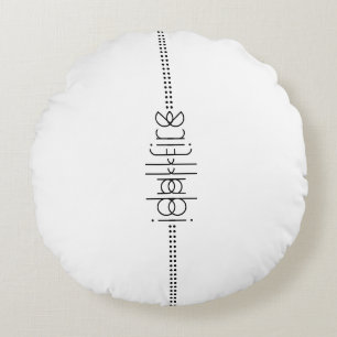 Your Name as Alien Glyphs Unique White Round Pillow