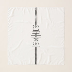 Your Name as Alien Glyphs Unique White Scarf