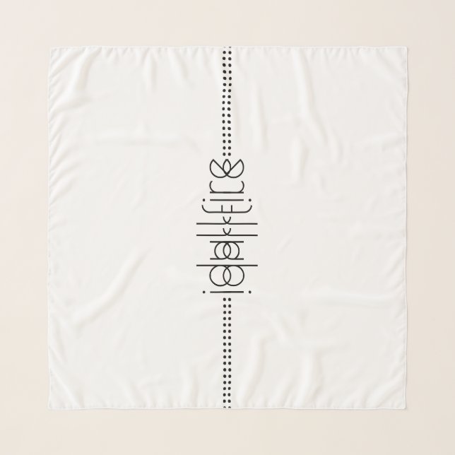 Your Name as Alien Glyphs Unique White Scarf (Front)