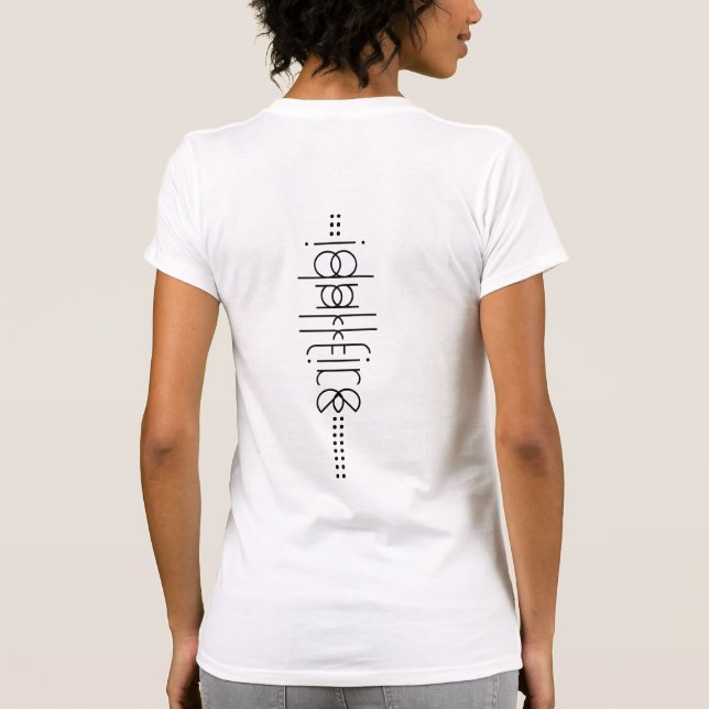 Your Name as Alien Glyphs Unique White T-Shirt (Back)