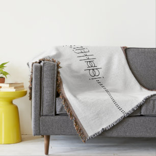 Your Name as Alien Glyphs Unique White Throw Blanket