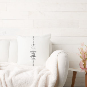 Your Name as Alien Glyphs Unique White Throw Pillow