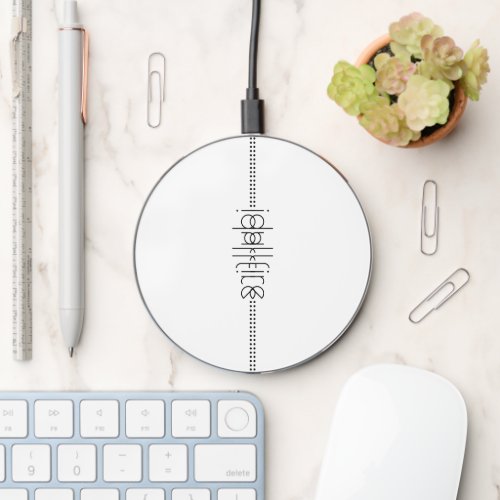 Your Name as Alien Glyphs Unique White Wireless Charger