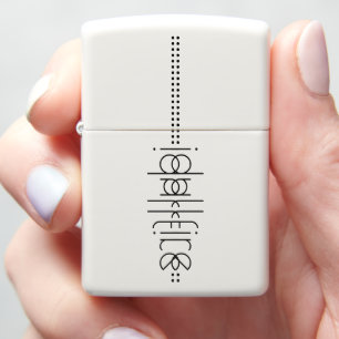 Your Name as Alien Glyphs Unique White Zippo Lighter