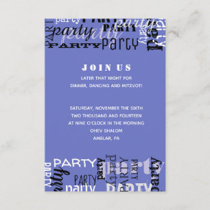 YOUR NAME Bar Bat Mitzvah Reception Card