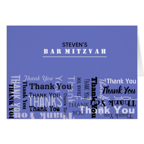YOUR NAME Bar Bat Mitzvah Thank You Card
