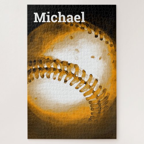 Your Name Baseball _ Sports Art Jigsaw Puzzle