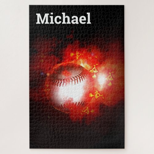 Your Name Baseball _ Sports Art Jigsaw Puzzle