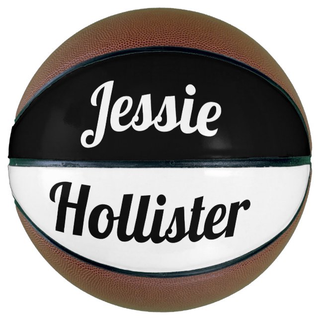 Your Name | Black and White Basketball (Front)