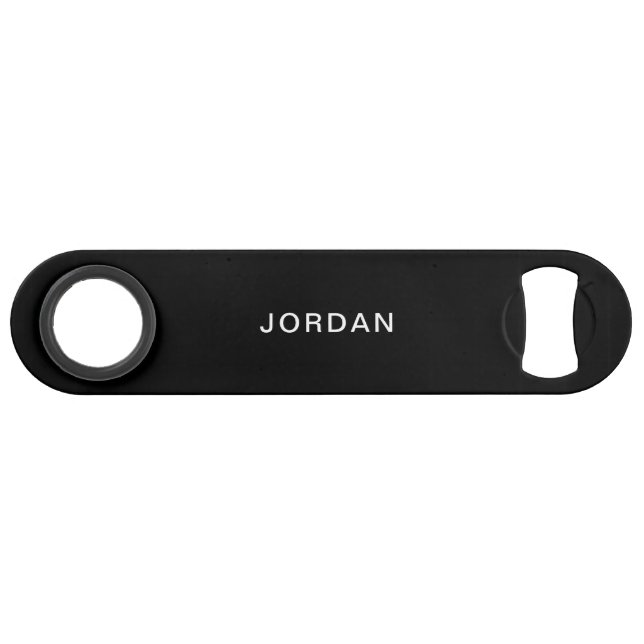Your Name Black Bottle Opener (Front (Horizontal))