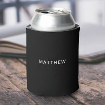 Your Name Black Can Cooler