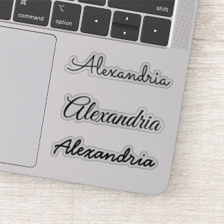 Your Name Black Handwritten Script Versions Sticker