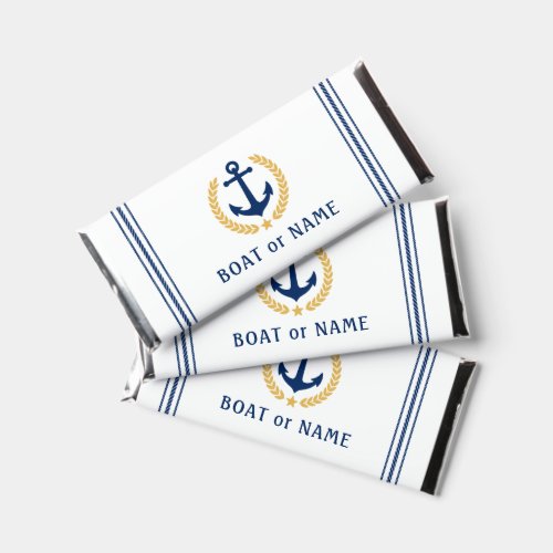 Your Name Boat Anchor Rope Gold Color Laurel Hershey Bar Favors