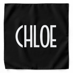 Your Name, Bold White Text Black Bandana