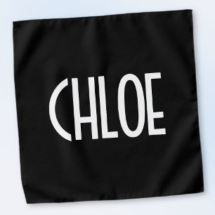 Your Name, Bold White Text   Black Bandana