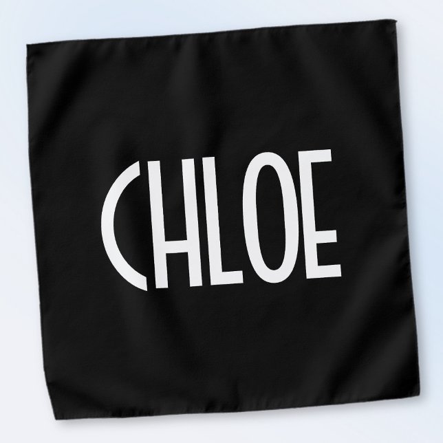 Your Name, Bold White Text | Black Bandana (Creator Uploaded)