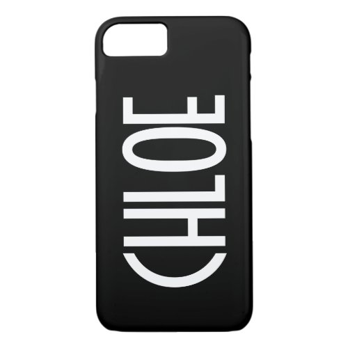 Your Name Bold White Text  Black iPhone 87 Case