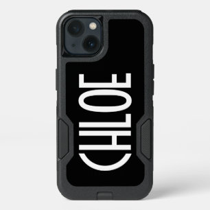 Your Name, Bold White Text Black iPhone 13 Case