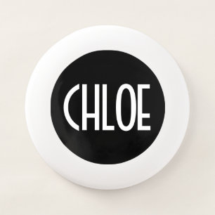 Your Name, Bold White Text   Black Wham-O Frisbee