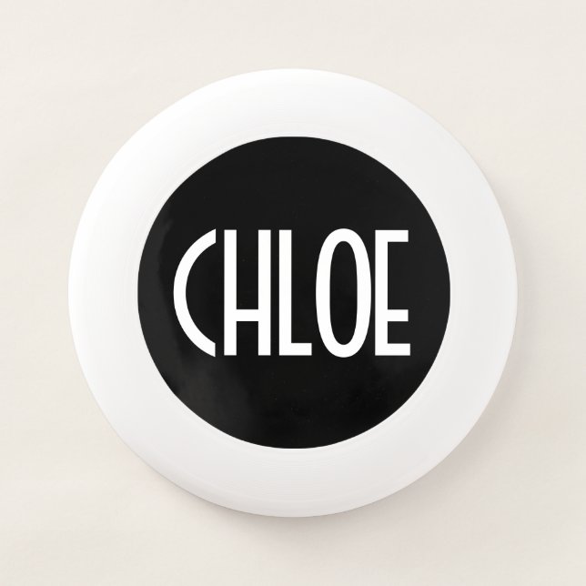 Your Name, Bold White Text | Black Wham-O Frisbee (Front)