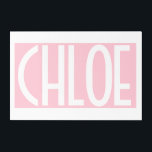 Your Name | Bold White Text on Light Pink Acrylic Print<br><div class="desc">Eye-catching and modern.</div>