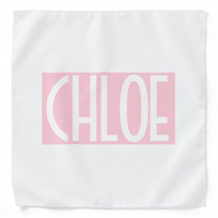 Your Name   Bold White Text on Light Pink Bandana