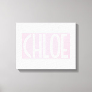 Your Name   Bold White Text on Light Pink Canvas Print