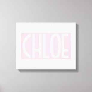 Your Name   Bold White Text on Light Pink Canvas Print