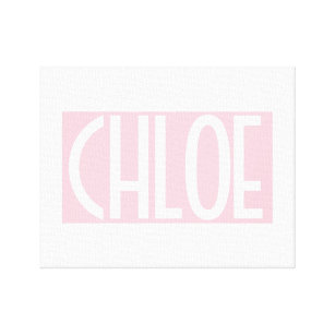 Your Name   Bold White Text on Light Pink Canvas Print