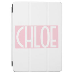 Your Name | Bold White Text on Light Pink iPad Air Cover