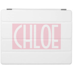 Your Name | Bold White Text on Light Pink iPad Smart Cover