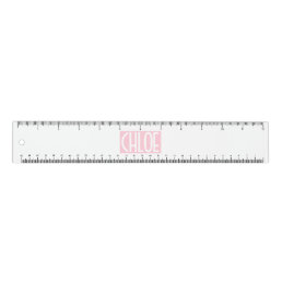 Your Name | Bold White Text on Light Pink Ruler
