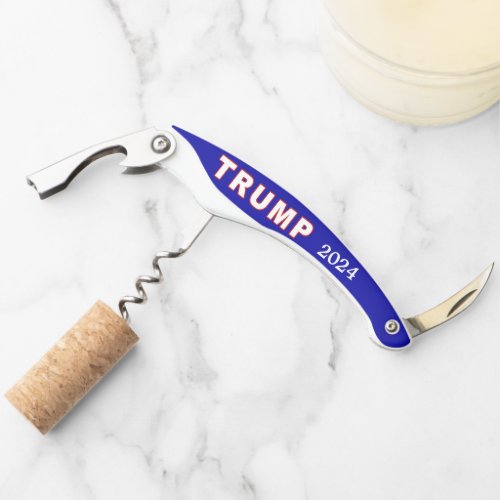 Your Name Business on Trump 2024 Maga 3_in_1 Waiters Corkscrew