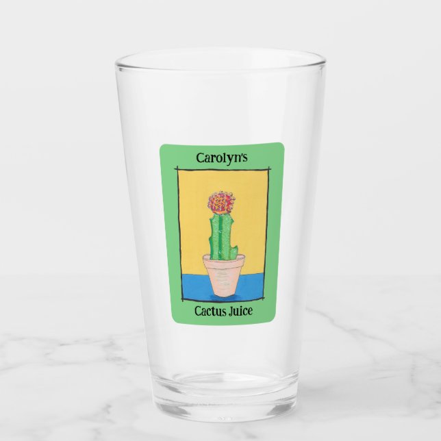Your name, Cactus Juice, Red Ball Cacti  Glass (Front)