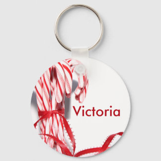 Your Name Candy Cane Keychain