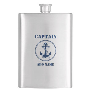 Your Name Captain Flask Anchor & Rope