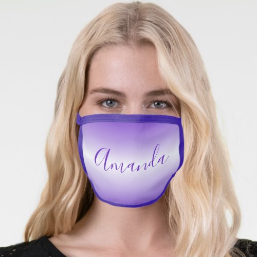 Your Name  Changeable Diy Purple  White Gradient Face Mask