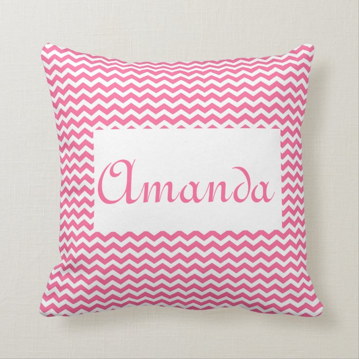Your name chevron Amanda Throw Pillows