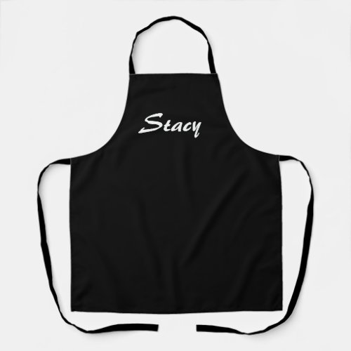 Your Name Chick Black Apron