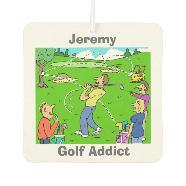 Your Name Choice. Golf Addict Car Air Freshener (Front)