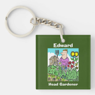 Your Name Choice. Head Gardener Keychain