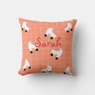 Your Name City Roller Skates Roller Skater Gift Throw Pillow