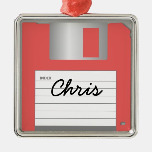 Your Name Classic 35 Red Floppy Disk Ornament