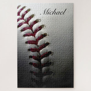 Your Name Close-up Baseball Photo - Sports Art Jigsaw Puzzle