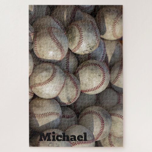 Your Name Close_up Baseball _ Sports Art Photo Jigsaw Puzzle