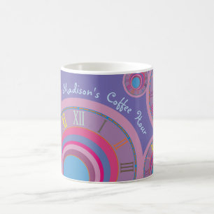 Your Name Coffee Hour Roman Numerals Colorful  Mug