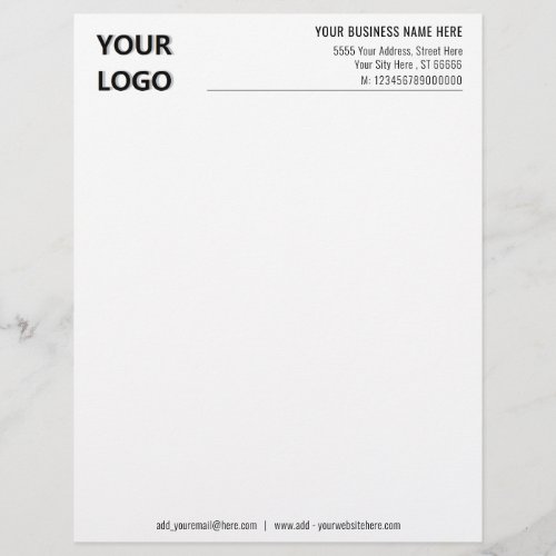Your Name Company Logo Personalized Letterhead